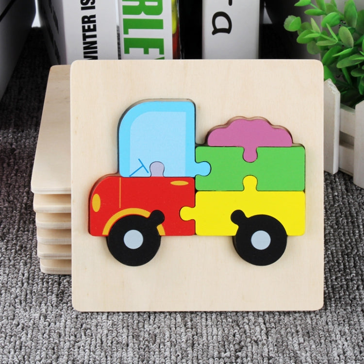 5 PCS Wooden Cartoon Animal Puzzle Early Education Small Jigsaw Puzzle Building Block Toy For Children, Frog, Duck, Elephant, Shell, Small Fish, Goldfish, Dolphin, Puppy, Little Donkey, Goat, Muck Truck, Rocket, Steamship, Aircraft, Panda, Calf