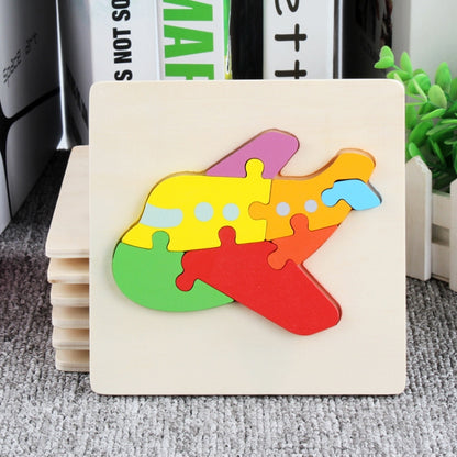 5 PCS Wooden Cartoon Animal Puzzle Early Education Small Jigsaw Puzzle Building Block Toy For Children, Frog, Duck, Elephant, Shell, Small Fish, Goldfish, Dolphin, Puppy, Little Donkey, Goat, Muck Truck, Rocket, Steamship, Aircraft, Panda, Calf