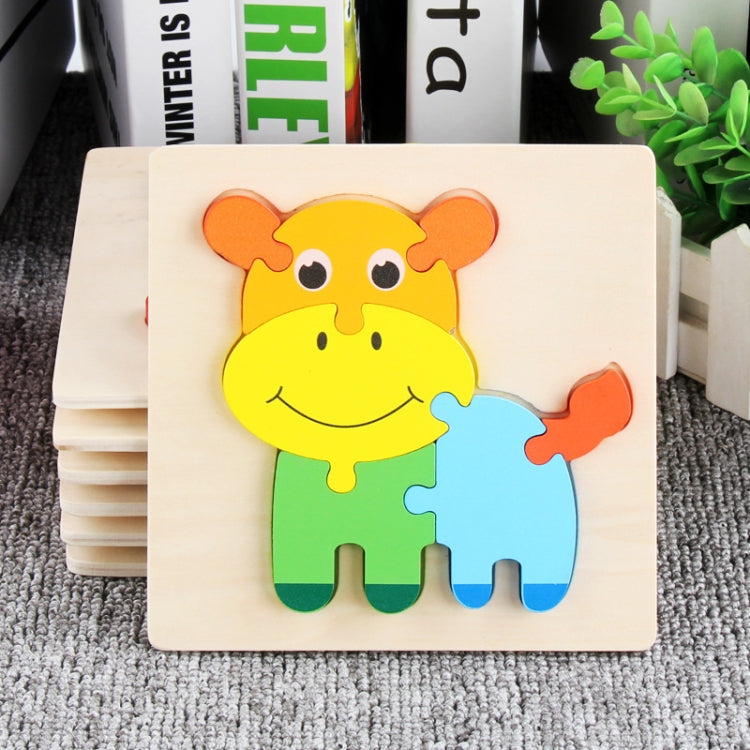 5 PCS Wooden Cartoon Animal Puzzle Early Education Small Jigsaw Puzzle Building Block Toy For Children, Frog, Duck, Elephant, Shell, Small Fish, Goldfish, Dolphin, Puppy, Little Donkey, Goat, Muck Truck, Rocket, Steamship, Aircraft, Panda, Calf