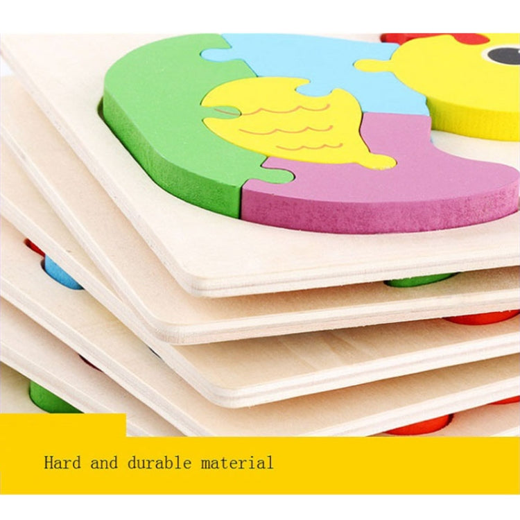 5 PCS Wooden Cartoon Animal Puzzle Early Education Small Jigsaw Puzzle Building Block Toy For Children, Frog, Duck, Elephant, Shell, Small Fish, Goldfish, Dolphin, Puppy, Little Donkey, Goat, Muck Truck, Rocket, Steamship, Aircraft, Panda, Calf
