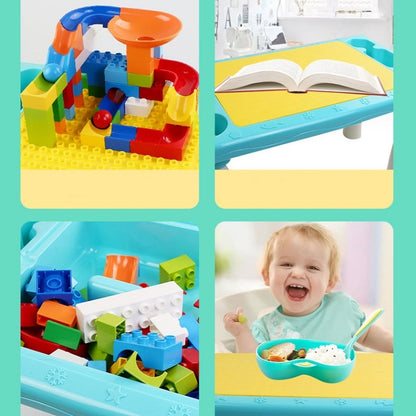 Multifunctional Building Table Learning Toy Puzzle Assembling Toy For Children, Style:, Table + Chair + 101 Blocks, 76 Blocks, 300 Small Blocks, 500 Small Blocks