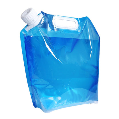 PE Water Bag For Portable Folding Water Storage Lifting Bag for Camping Hiking Survival Hydration Storage Bladder, 5L(Blue), 10L(Blue)