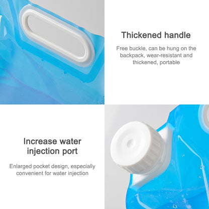 PE Water Bag For Portable Folding Water Storage Lifting Bag for Camping Hiking Survival Hydration Storage Bladder, 5L(Blue), 10L(Blue)