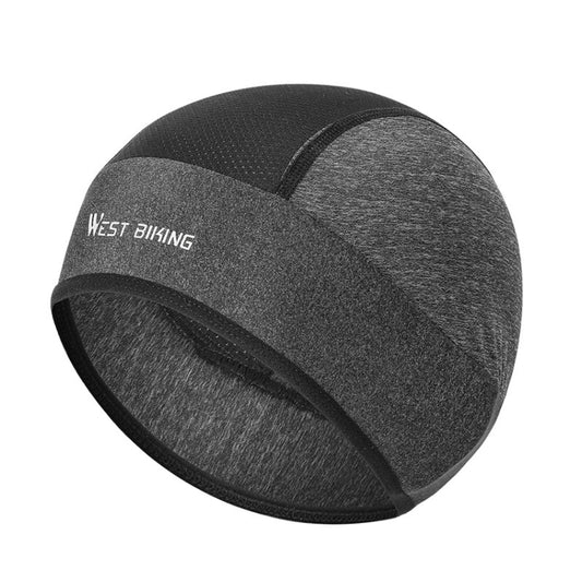 WEST BIKING Cagoule d'été en soie glacée coupe-vent, bonnet intérieur fin, respirant et à séchage rapide pour casque, bonnet de doublure de casque (noir), bonnet de doublure de casque (gris)