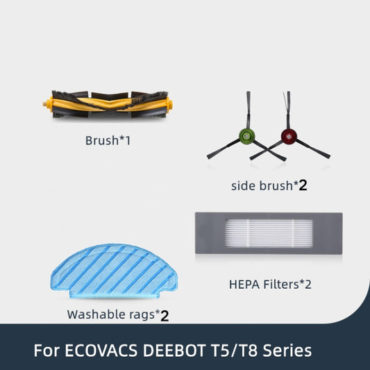Accesorios para aspiradora robot aspirador Ecovacs Deebot T8 AIVI/T8 MAX. Incluye: 3 trapos, 4 cepillos laterales, 4 filtros y cepillo principal.