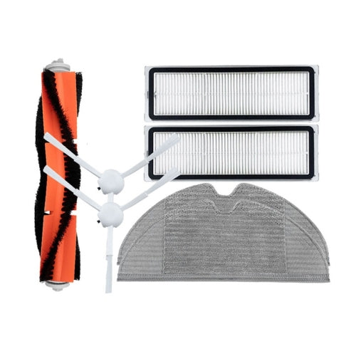 ملحقات روبوت التنظيف لـ Xiaomi Mijia 1C، المواصفات: 7 في 1، فرشاة جانبية سوداء مزدوجة، مناديل مبللة