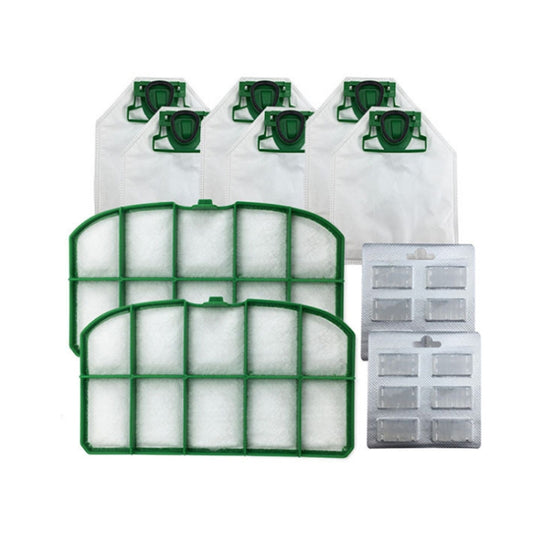 ملحقات مكنسة كهربائية مناسبة لـ Vorwerk VK200، المواصفات: طقم، 3 أكياس غبار، 3 فلاتر، 5 أكياس شاي معطر