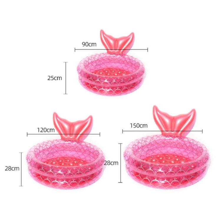Aufblasbarer Meerjungfrauen-Form-Pool, Zuhause, Kinder, Baby, Rosa, runder Swimmingpool, schwimmendes Luftkissen, 90cm, 120cm, 150cm