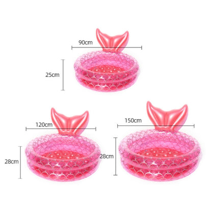 Aufblasbarer Meerjungfrauen-Form-Pool, Zuhause, Kinder, Baby, Rosa, runder Swimmingpool, schwimmendes Luftkissen, 90cm, 120cm, 150cm