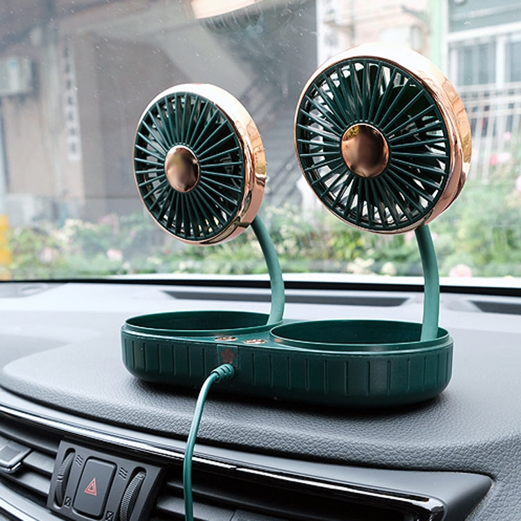 Ventilateur USB de voiture F303 12/24V avec tête oscillante, F303 (Or), F303 (Argent)