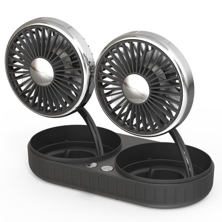 Ventilateur USB de voiture F303 12/24V avec tête oscillante, F303 (Or), F303 (Argent)