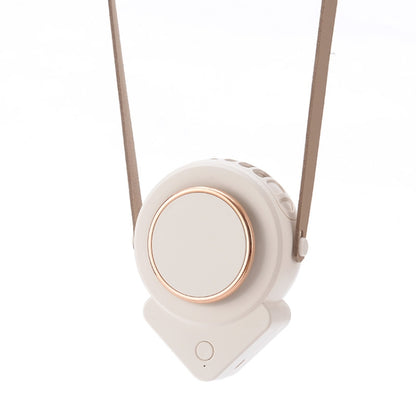 H3 Mini Lazy USB Hanging Neck Fan Student Outdoor Leafless Triangle Fan, White, Pink, Military Green