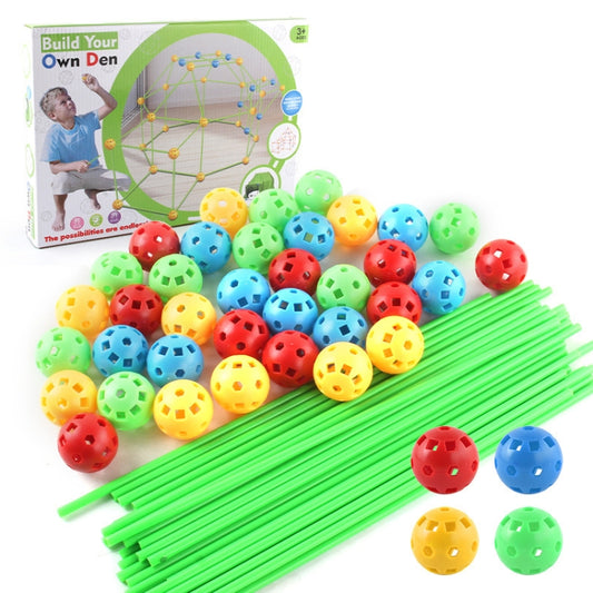 87 en 1 Maisonnette de jeu à assembler soi-même Tente de construction pour enfants, Style :, Sans toile de tente, Avec toile de tente