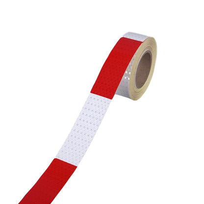 Red And White Car Reflective Film Annual Inspection Of The Car Body Stickers Reflective Barlights, A Roll, Single Chip (100 PCS)