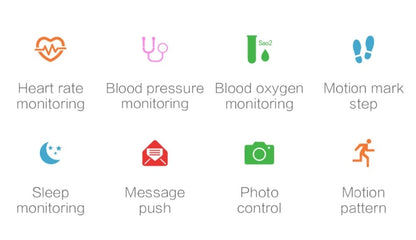P68 Smart Watches Heart Rate Monitor Blood Pressure Activity Tracker for Xiaomi Band 3 Huawei Color Band 2, TBD056989501A, TBD056989501B, TBD056989501C, TBD056989501D, TBD056989501E, TBD056989501F, TBD056989501G
