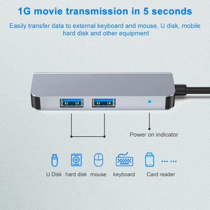 3 In 1 USB-C / Type-C To 4K HDMI + 2 USB 3.0 Ports Multifunctional HUB Docking Station, 3 In 1