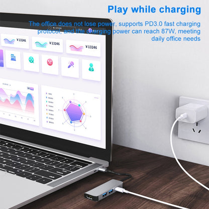 3 In 1 USB-C / Type-C To 4K HDMI + 2 USB 3.0 Ports Multifunctional HUB Docking Station, 3 In 1