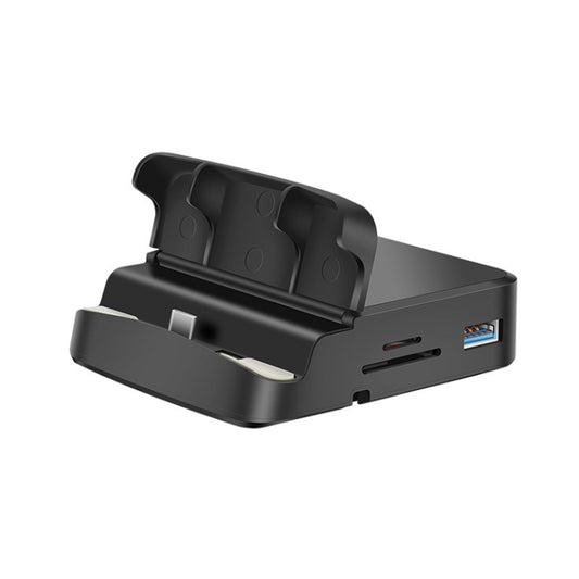 7 In 1 USB-C / Type-C To 2 USB 2.0 + USB 3.0 + 4K HDMI + SD / TF Card Slot + PD USB-C / Type-C Charging Ports Multifunctional HUB Docking Station With Holder, 7 In 1