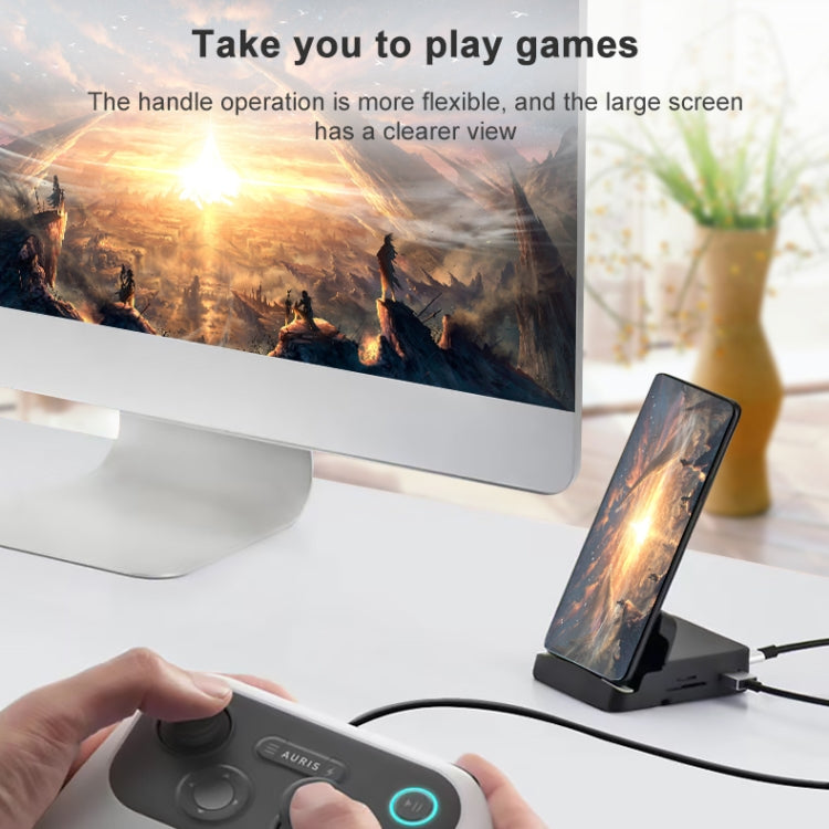 7 In 1 USB-C / Type-C To 2 USB 2.0 + USB 3.0 + 4K HDMI + SD / TF Card Slot + PD USB-C / Type-C Charging Ports Multifunctional HUB Docking Station With Holder, 7 In 1