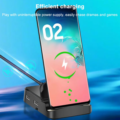 7 In 1 USB-C / Type-C To 2 USB 2.0 + USB 3.0 + 4K HDMI + SD / TF Card Slot + PD USB-C / Type-C Charging Ports Multifunctional HUB Docking Station With Holder, 7 In 1