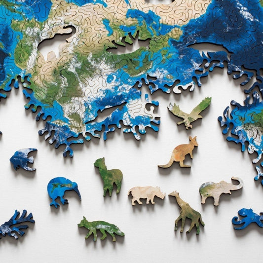 Puzzle en bois irrégulier de haute difficulté, jeu de puzzle mystère galaxie infinie, Terre illimitée, Lune illimitée, Mars + Terre double face