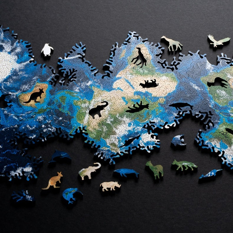Casse-tête en bois irrégulier de haute difficulté, Puzzle mystère galaxie infinie, Terre illimitée, Lune illimitée