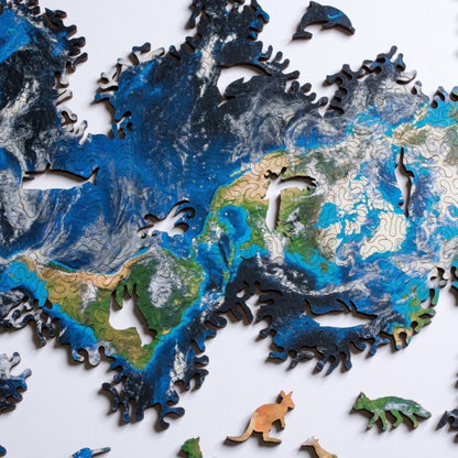 Casse-tête en bois irrégulier de haute difficulté, Puzzle mystère galaxie infinie, Terre illimitée, Lune illimitée