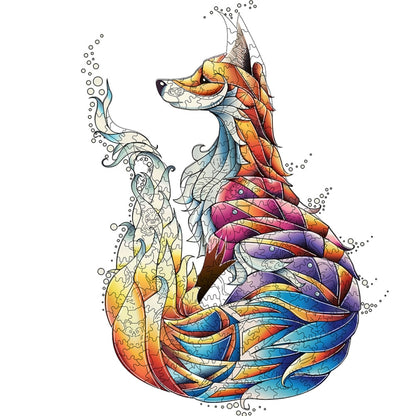 Irregular Wooden Animal Alien Puzzle High-Difficulty Three-Dimensional Puzzle Toy, Snails, Elephant, Dog, Hippocampus, Monkey, Multi-tail Fox, Fox Head, Red Fox, Single Tail Fox, Butterfly, Flamingo, Hexagonal Star, Bull, Leaves, Panda, Moon