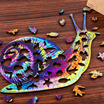 Irregular Wooden Animal Alien Puzzle High-Difficulty Three-Dimensional Puzzle Toy, Snails, Elephant, Dog, Hippocampus, Monkey, Multi-tail Fox, Fox Head, Red Fox, Single Tail Fox, Butterfly, Flamingo, Hexagonal Star, Bull, Leaves, Panda, Moon