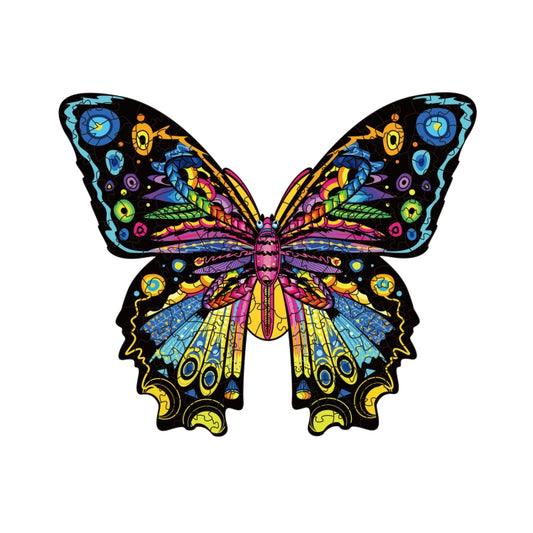 Puzzle en bois papillon extraterrestre, puzzle animal tridimensionnel irrégulier, tailles&nbsp;: S, M, L