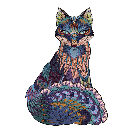 Puzzle en bois Renard Alien, puzzle animal tridimensionnel irrégulier, tailles : S, M, L