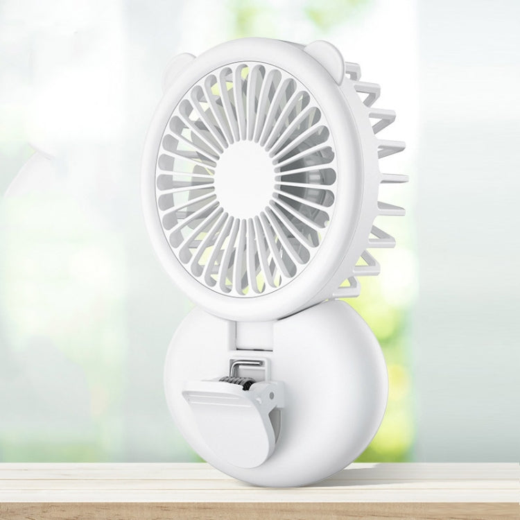 Ventilateur portable à clipser D11, avec lumière d'appoint, ventilateur de bureau USB pliable et mini, D11 rose, D11 vert, D11 blanc