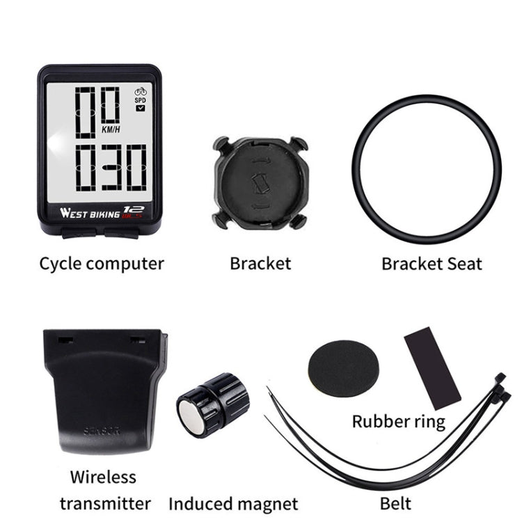 WEST BIKING Mountain Road Bike Wireless Big Character Table Big Screen Waterproof Night Light Speed Speedometer, Night Light Speed Speedometer(Green), Night Light Speed Speedometer(Black), Night Light Speed Speedometer(Red)                             ...