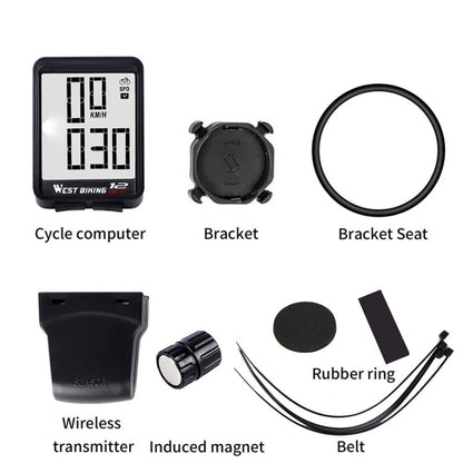 WEST BIKING Mountain Road Bike Wireless Big Character Table Big Screen Waterproof Night Light Speed Speedometer, Night Light Speed Speedometer(Green), Night Light Speed Speedometer(Black), Night Light Speed Speedometer(Red)                             ...