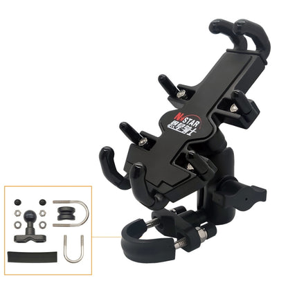 N-STAR NJN001 Motorcycle Bicycle Compatible Mobile Phone Bracket Aluminum Accessories Riding Equipment, Aluminum (With T Head), Aluminum (With Crooked Ball Head), Aluminum (With L Head ), Aluminum (With Long Stitch), Aluminum (With Pump Cover)         ...