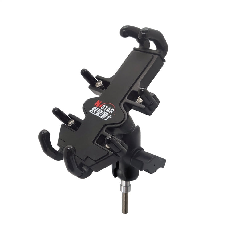 N-STAR NJN001 Motorcycle Bicycle Compatible Mobile Phone Bracket Aluminum Accessories Riding Equipment, Aluminum (With T Head), Aluminum (With Crooked Ball Head), Aluminum (With L Head ), Aluminum (With Long Stitch), Aluminum (With Pump Cover)         ...