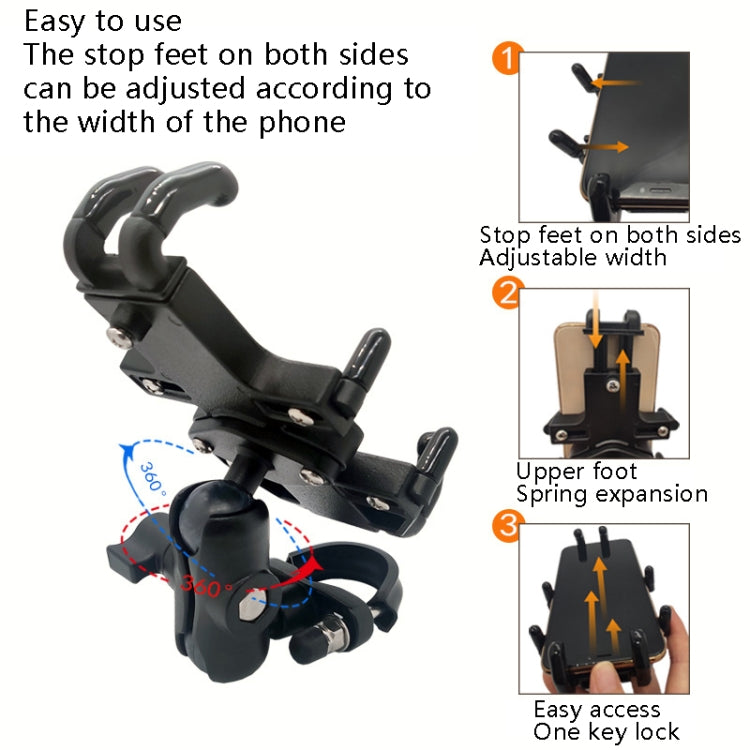 N-STAR NJN001 Motorcycle Bicycle Compatible Mobile Phone Bracket Aluminum Accessories Riding Equipment, Aluminum (With T Head), Aluminum (With Crooked Ball Head), Aluminum (With L Head ), Aluminum (With Long Stitch), Aluminum (With Pump Cover)         ...