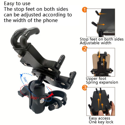 N-STAR NJN001 Motorcycle Bicycle Compatible Mobile Phone Bracket Aluminum Accessories Riding Equipment, Aluminum (With T Head), Aluminum (With Crooked Ball Head), Aluminum (With L Head ), Aluminum (With Long Stitch), Aluminum (With Pump Cover)         ...