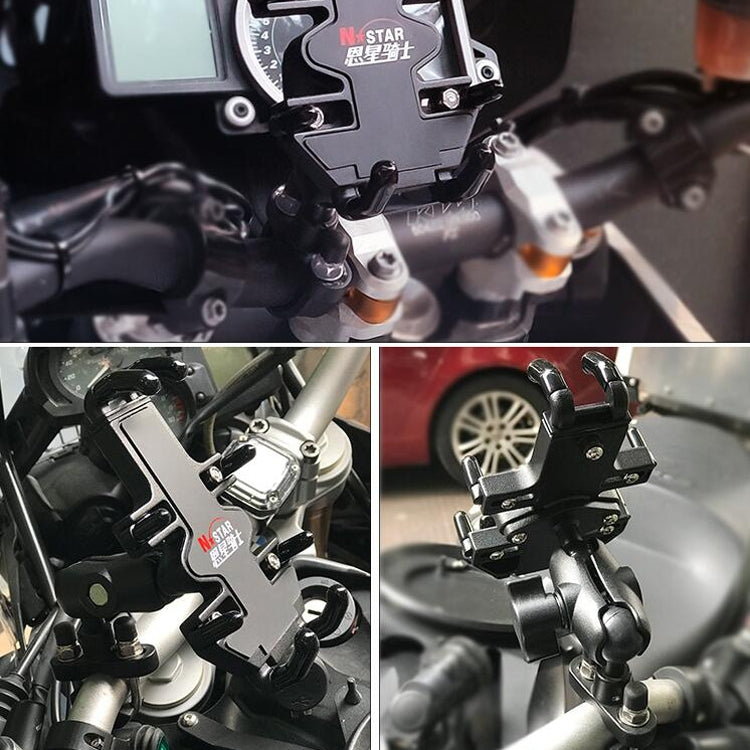 N-STAR NJN001 Motorcycle Bicycle Compatible Mobile Phone Bracket Aluminum Accessories Riding Equipment, Aluminum (With T Head), Aluminum (With Crooked Ball Head), Aluminum (With L Head ), Aluminum (With Long Stitch), Aluminum (With Pump Cover)         ...