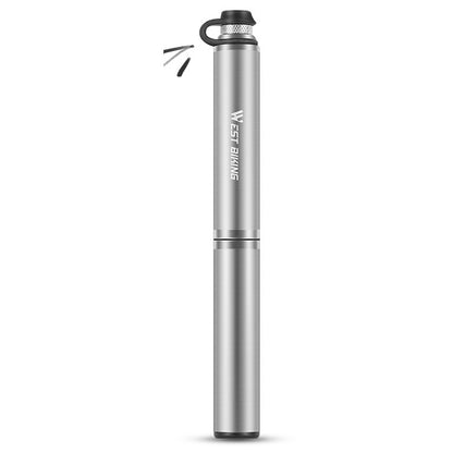 West Biking Bicycle Pump Portable High Pressure Inflators Mountain Road Car Bicycle Riding Equipment, West Biking Pump(Black), West Biking Pump(Silver)