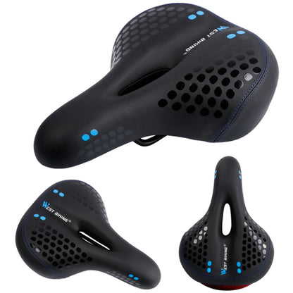 WEST BIKING YP0801083 Feu arrière de vélo Coussin de siège de VTT épais, souple et confortable, Noir Bleu, Noir Rouge, Vert Foncé
