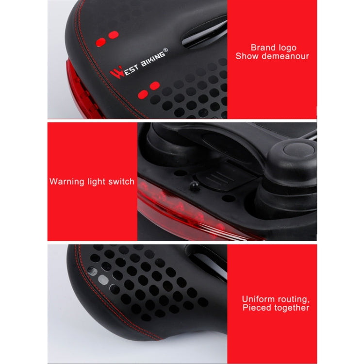 WEST BIKING YP0801083 Feu arrière de vélo Coussin de siège de VTT épais, souple et confortable, Noir Bleu, Noir Rouge, Vert Foncé