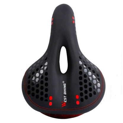 WEST BIKING YP0801083 Feu arrière de vélo Coussin de siège de VTT épais, souple et confortable, Noir Bleu, Noir Rouge, Vert Foncé