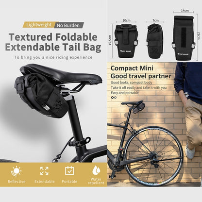 WEST BIKING YP0707249 Sacoche de selle pliable pour vélo, équipement de cyclisme, YP0707249 (Noir), YP0707249 (Gris)