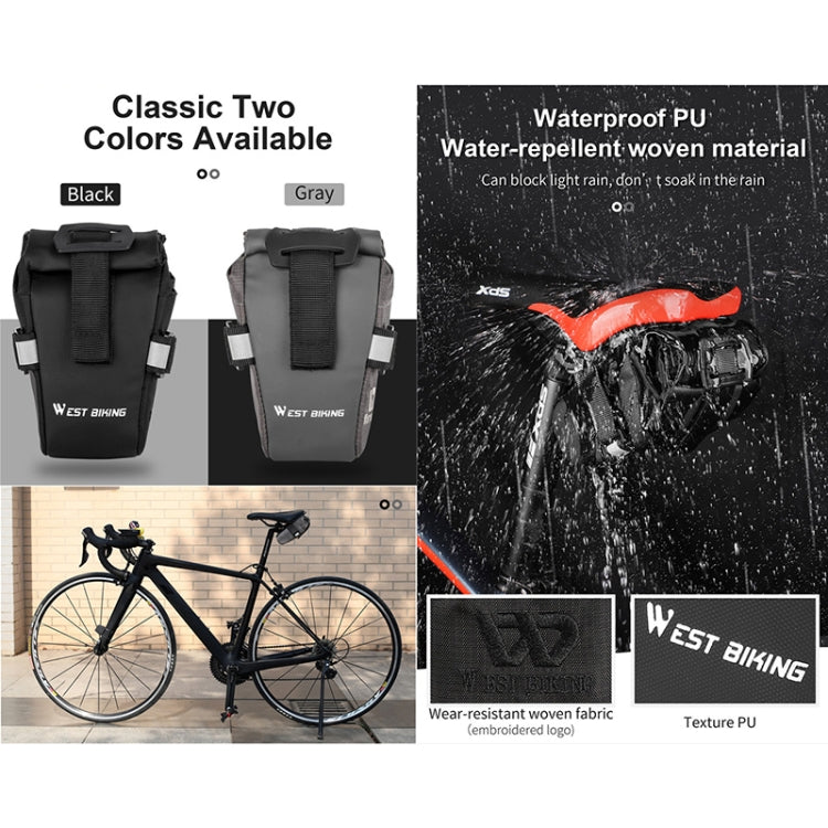 WEST BIKING YP0707249 Sacoche de selle pliable pour vélo, équipement de cyclisme, YP0707249 (Noir), YP0707249 (Gris)