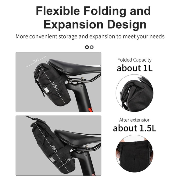 WEST BIKING YP0707249 Sacoche de selle pliable pour vélo, équipement de cyclisme, YP0707249 (Noir), YP0707249 (Gris)