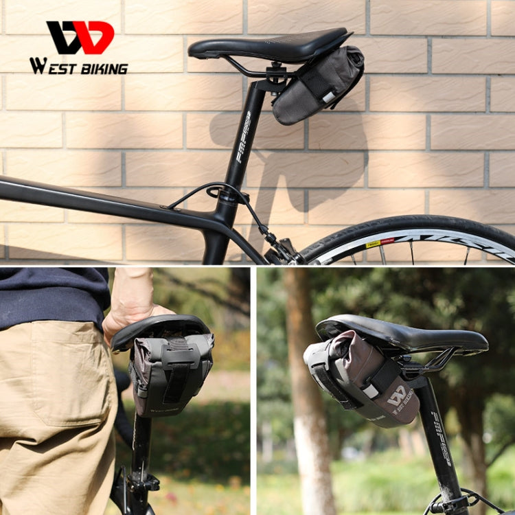 WEST BIKING YP0707249 Sacoche de selle pliable pour vélo, équipement de cyclisme, YP0707249 (Noir), YP0707249 (Gris)