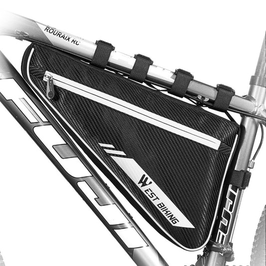 WEST BIKING YP0707254 Sacoche de cadre triangulaire 4L pour VTT, grande capacité, réfléchissante, étanche, équipement de cyclisme, YP0707254