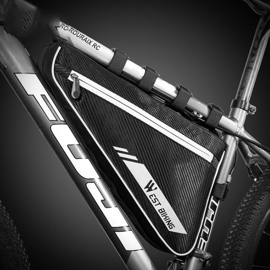 WEST BIKING YP0707254 Sacoche de cadre triangulaire 4L pour VTT, grande capacité, réfléchissante, étanche, équipement de cyclisme, YP0707254