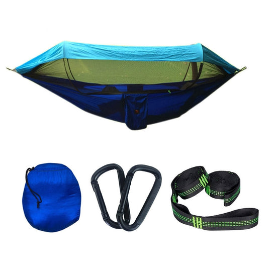 Parachute Cloth Anti-Mosquito Sunshade With Mosquito Net Hammock Outdoor Single Double Swing Off The Ground Aerial Tent, 250x120cm (Ink Green / Grass Green), 250x120cm (Blue / Light Blue), 250x120cm (Black / Orange), 250x120cm (Army Green)